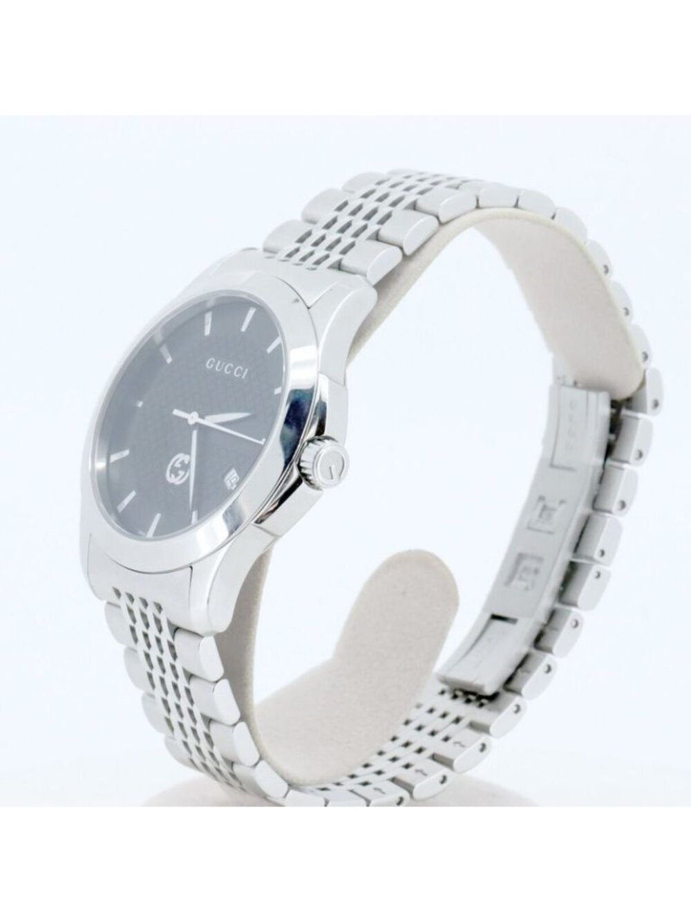 Gucci Timeless Watch Silver Color Quartz Black Dial - Picture 4 of 8